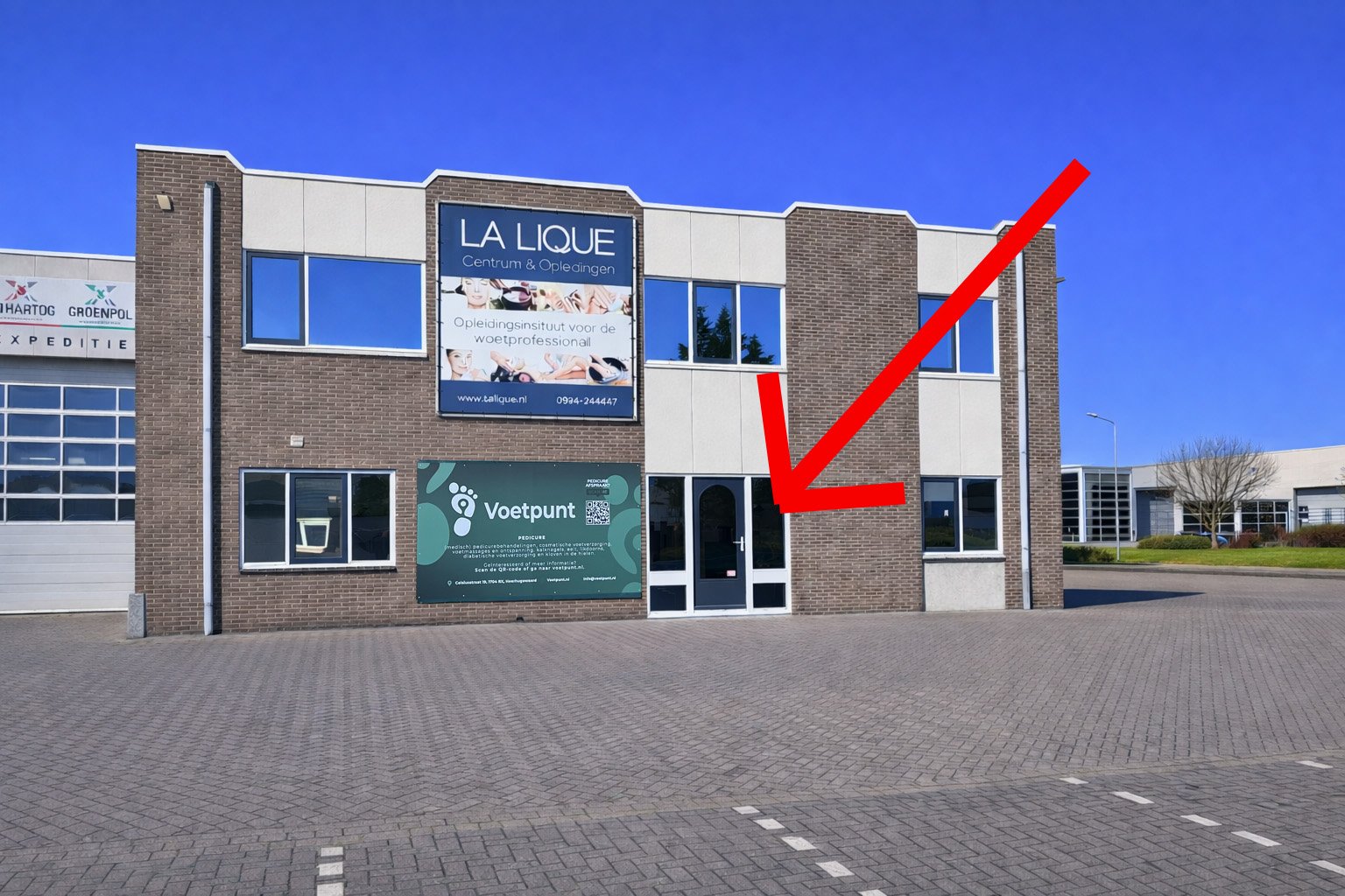 De ingang van Voetpunt in Heerhugowaard