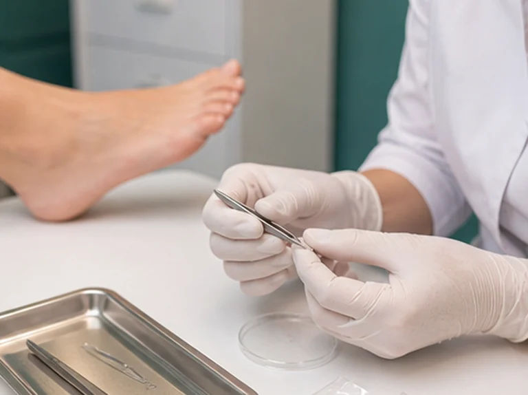 Voorbereiding van een nagelbeugel in de pedicurepraktijk