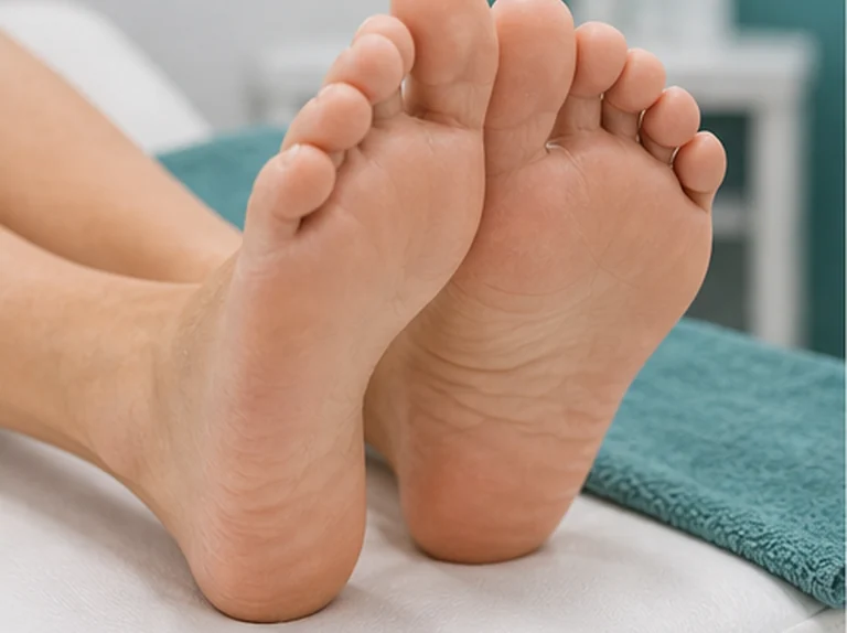 Verzorgde voeten na pedicure bij reuma