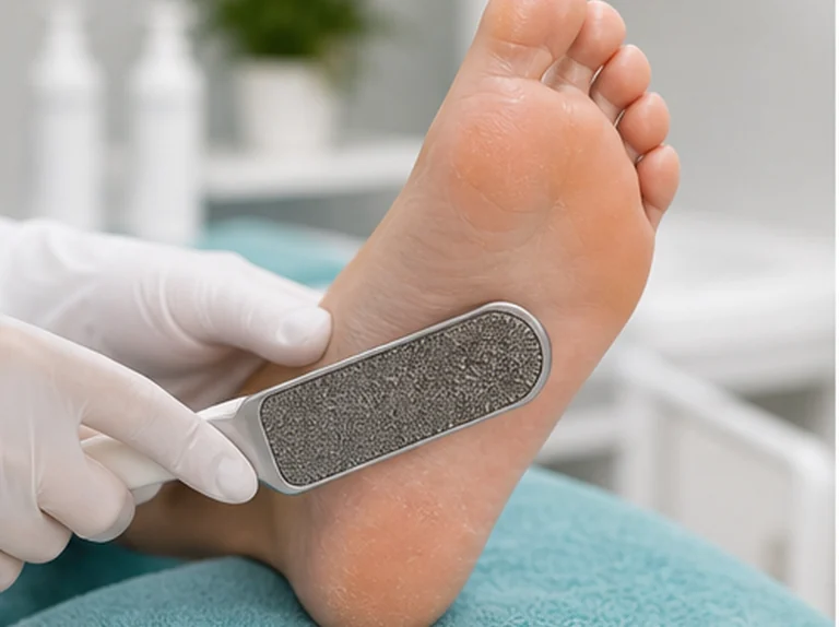 Pedicure maakt eelt voorzichtig glad