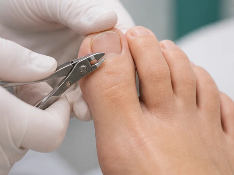 Pedicure knipt teennagels veilig